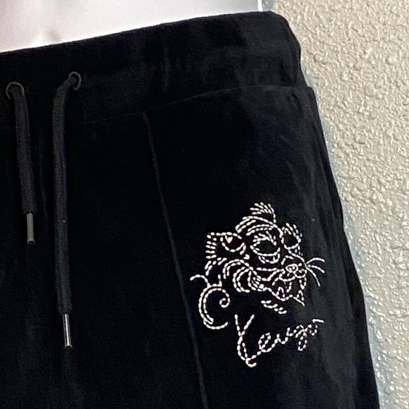 KENZO París Black Track Pants with Embroidered Logo and Tiger Motif - Picture 3 of 8